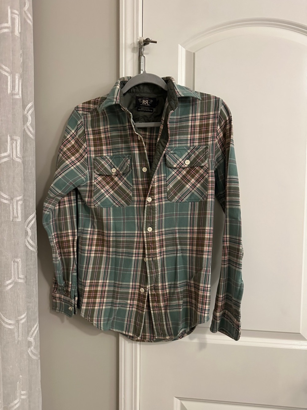 Ralph Lauren Double RL Teal and Brown Plaid Button-Down Shirt